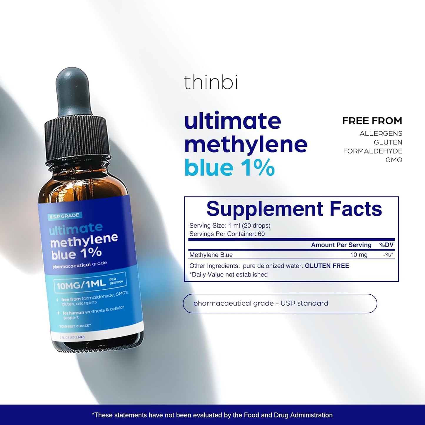 DROPS - 2oz - Methylene Blue 1% - Thinbi