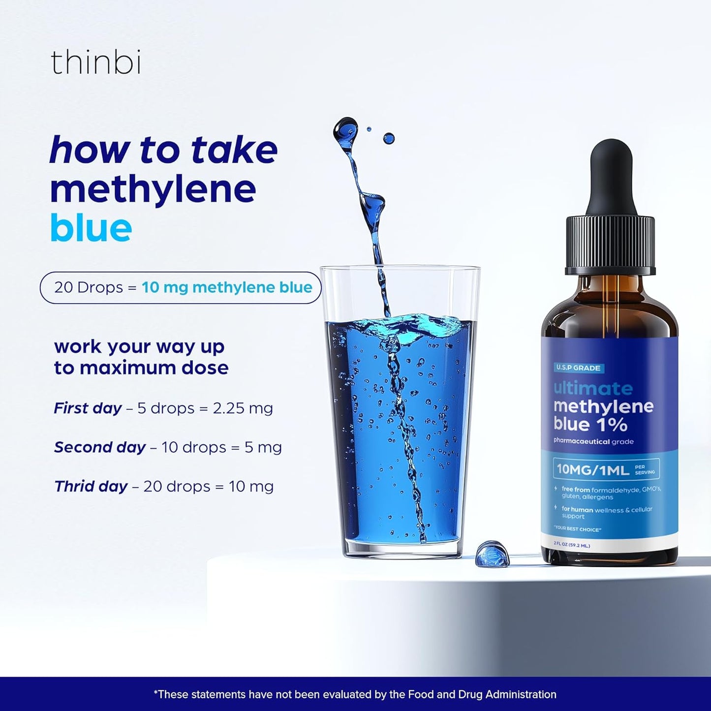 DROPS - 2oz - Methylene Blue 1% - Thinbi
