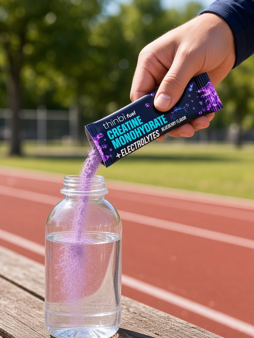 Thinbi Fuel Creatine + Electrolytes – Blueberry, 30 Sachets (Pre-Order, Ships Oct 26)